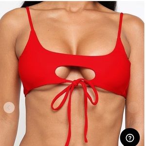 Red keyhole bikini top